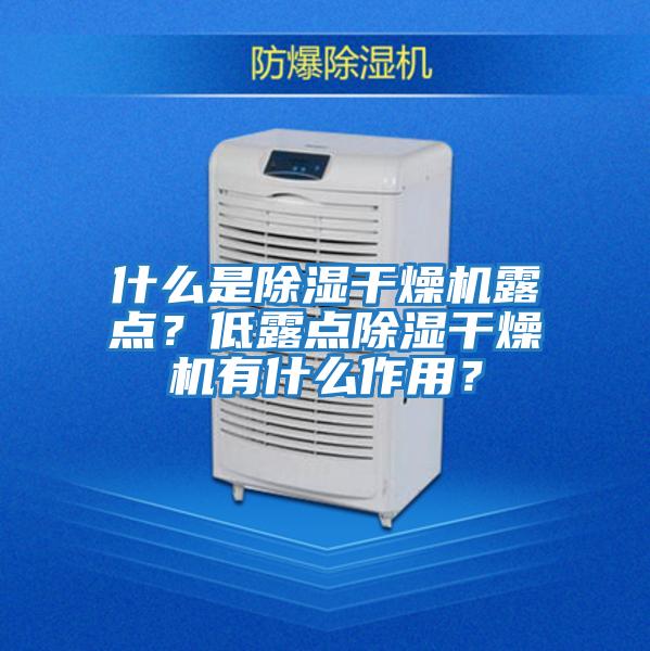 什么是除濕干燥機露點？低露點除濕干燥機有什么作用？